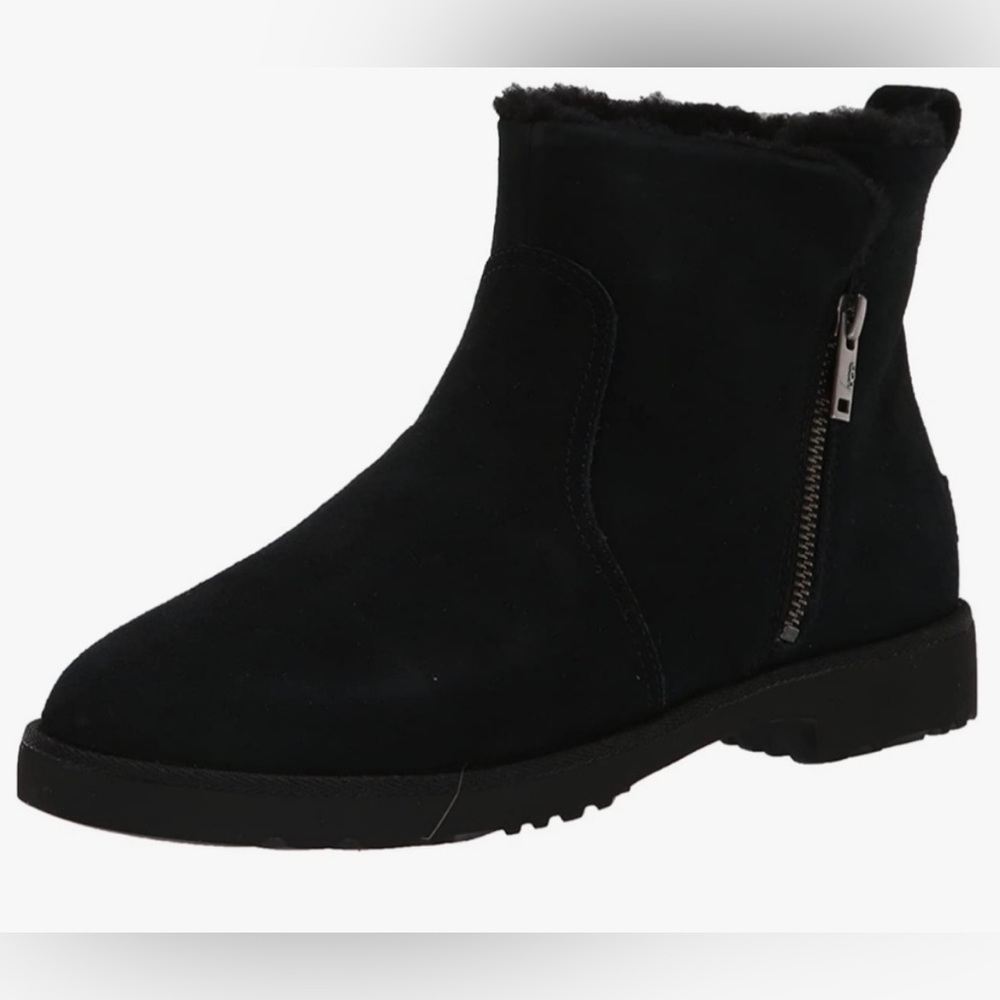 UGG ROMELY ZIP SUEDE BLACK BOOT